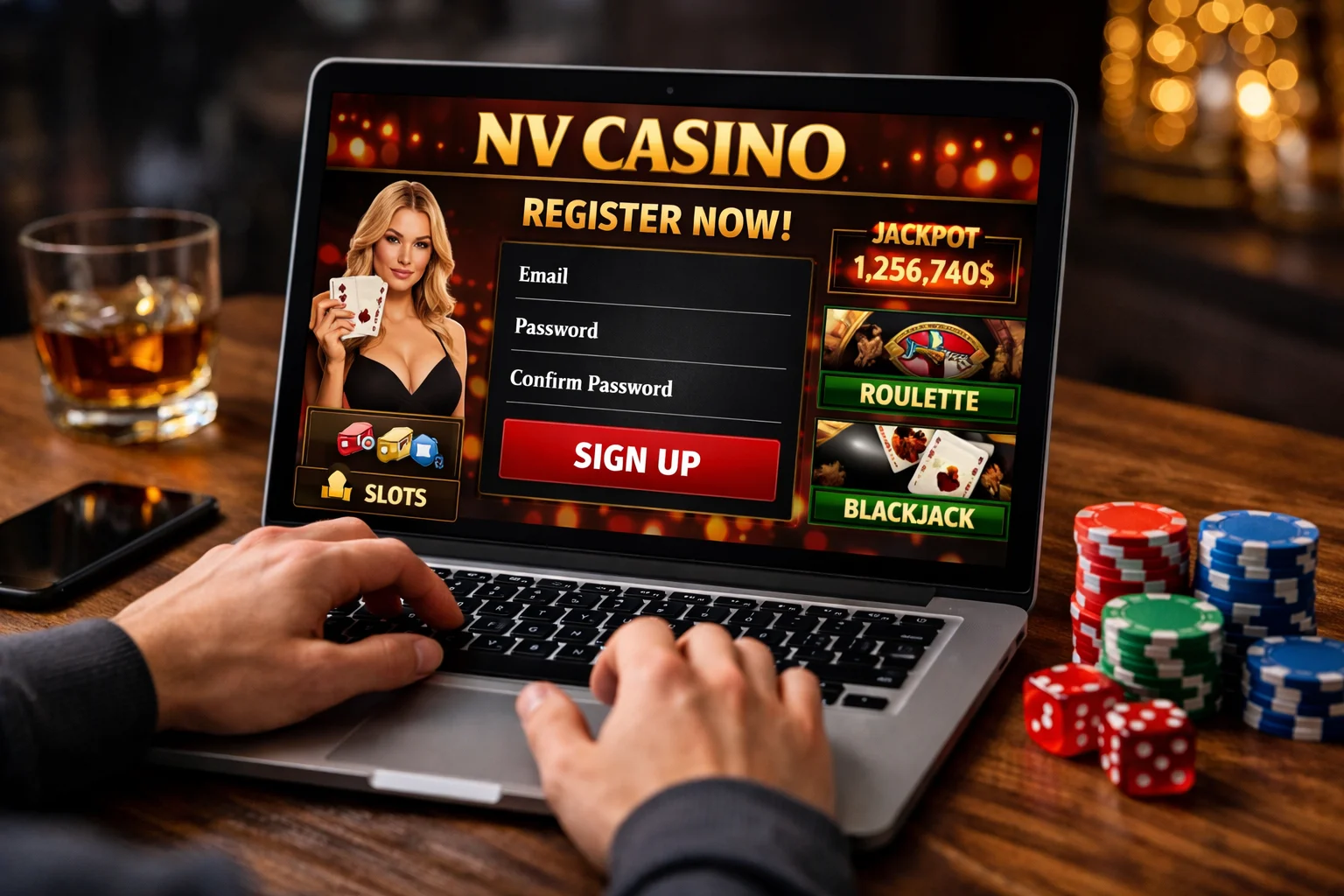 Вхід та реєстрація NV Casino